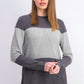 Karen Scott Suéter Feminino Grace Colorblocked Cinza Médio Tamanho P