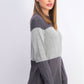 Karen Scott Suéter Feminino Grace Colorblocked Cinza Médio Tamanho P