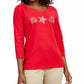 Karen Scott Top Feminino com Tachas e Conchas Vermelhas Tamanho P