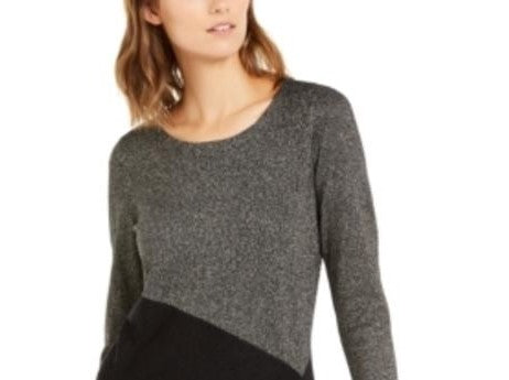 Blusa Alfani Feminina Assimétrica Colorblocked Shimmer Preta Tamanho XXG