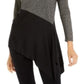 Blusa Alfani Feminina Assimétrica Colorblocked Shimmer Preta Tamanho XXG