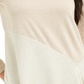 Suéter assimétrico com blocos de cores Alfani feminino, tamanho médio bege, tamanho PM