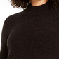 Suéter feminino Alfani com gola falsa e bouclé, preto, tamanho médio