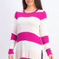 Suéter listrado feminino Maison Jules rosa escuro tamanho X-Large