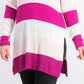 Suéter listrado feminino Maison Jules rosa escuro tamanho X-Large