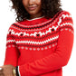 Suéter feminino Charter Club Scottie Fair Isle vermelho tamanho grande