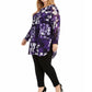 Túnica feminina Alfani Plus Size com estampa e punho franzido, roxa, tamanho 1X