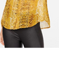 Camisa feminina com estampa de cobra da INC International Concepts, tamanho médio, dourada