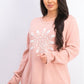 Karen Scott Suéter Feminino com Apliques de Floco de Neve Rosa Tamanho Grande