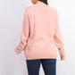 Karen Scott Suéter Feminino com Apliques de Floco de Neve Rosa Tamanho Grande