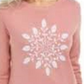 Karen Scott Suéter Feminino com Apliques de Floco de Neve Rosa Tamanho Médio