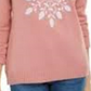 Karen Scott Suéter Feminino com Apliques de Floco de Neve Rosa Tamanho Médio