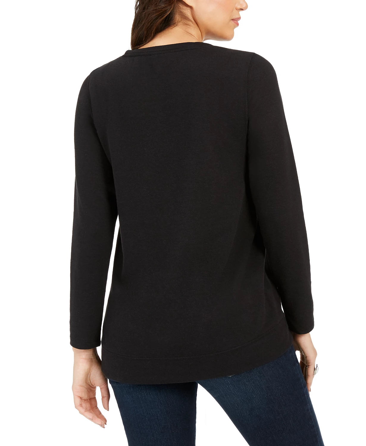 Moletom feminino com estampa de árvore da Style &amp; Co, preto, tamanho extra pequeno