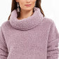 Suéter feminino Sherpa com gola alta, roxo, tamanho grande, estilo &amp; co
