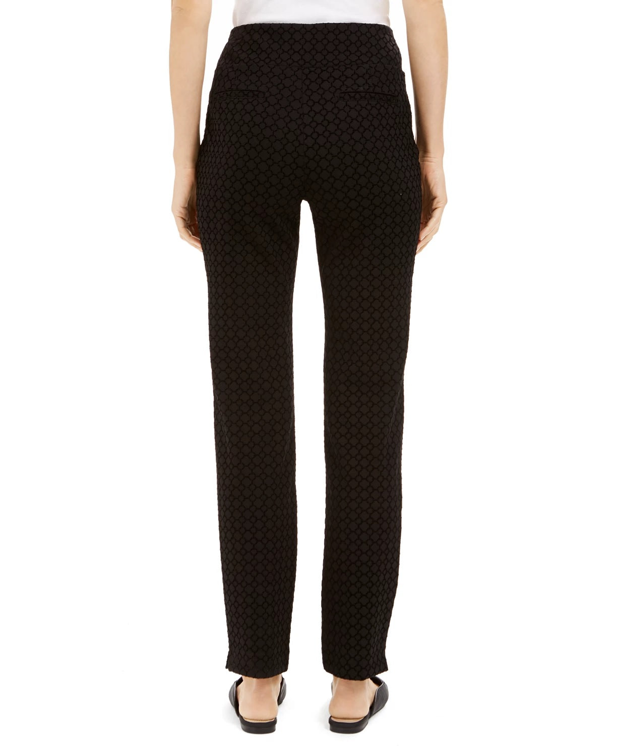 Calças de controle de barriga femininas Charter Club, pretas, tamanho 10