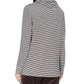 Top listrado com decote em V feminino Charter Club, preto, tamanho XX-G