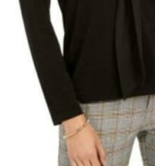 Charter Club Top feminino com amarração, preto, tamanho extragrande