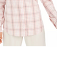Camisa xadrez feminina Charter Club de algodão rosa tamanho pequeno