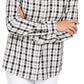 Camisa xadrez de algodão feminina Charter Club, branca, tamanho pequeno