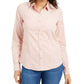 Camisa feminina Charter Club de veludo cotelê sólida rosa tamanho extra grande