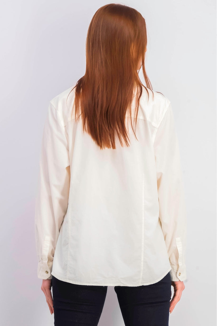 Camisa feminina de veludo cotelê sólida Charter Club, branca, tamanho extra pequeno