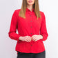 Camisa feminina de veludo cotelê de algodão com botões Charter Club, vermelha, tamanho pequeno médio