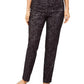 Calça feminina reta jacquard JM Collection, preta, tamanho pequeno