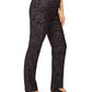 Calça feminina reta jacquard JM Collection, preta, tamanho pequeno