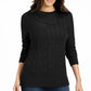 Suéter feminino Charter Club Patchwork Stitch com gola assimétrica, preto, tamanho X-G