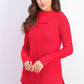 Suéter feminino Charter Club com patchwork e gola assimétrica, tamanho pequeno, vermelho