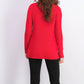 Suéter feminino Charter Club com patchwork e gola assimétrica, tamanho pequeno, vermelho