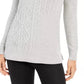 Suéter feminino Charter Club Patchwork Stitch com gola assimétrica, tamanho natural médio