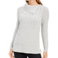 Suéter feminino Charter Club Patchwork Stitch com gola assimétrica, tamanho natural médio
