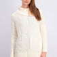 Suéter feminino Charter Club com patchwork e gola assimétrica, tamanho extra grande, branco
