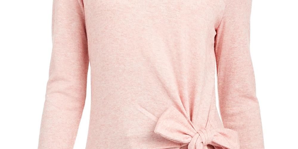 Blusa feminina INC International Concepts com amarração lateral, rosa, tamanho grande