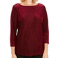 Top de veludo texturizado feminino Charter Club, roxo, tamanho extragrande