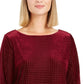 Top de veludo texturizado feminino Charter Club, roxo, tamanho extragrande