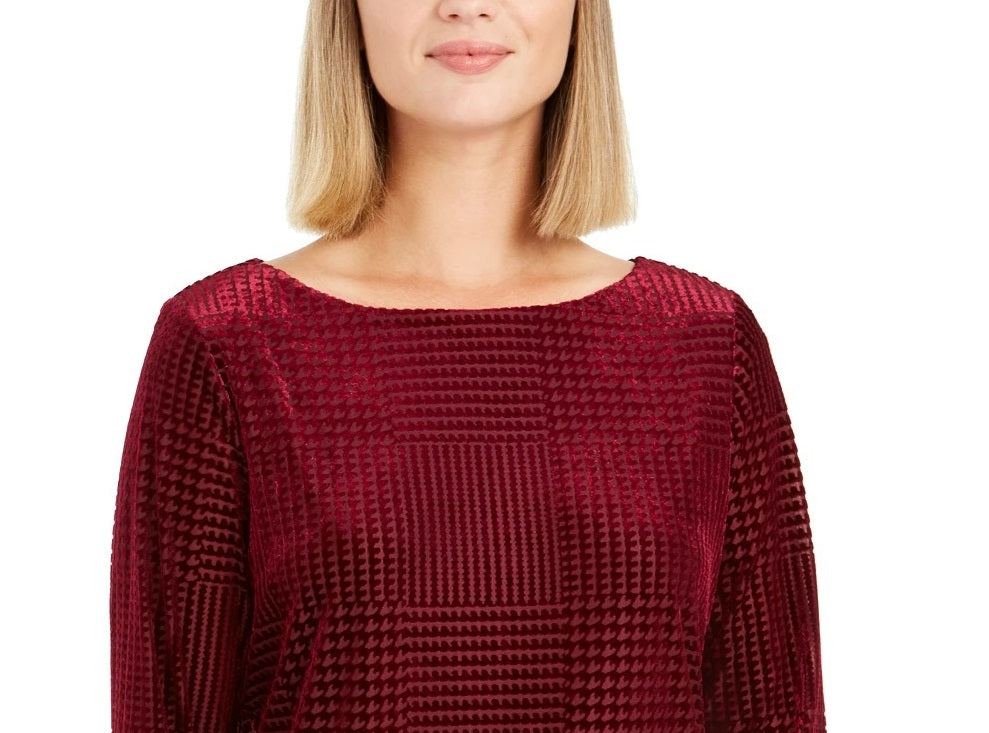 Top de veludo texturizado feminino Charter Club, roxo, tamanho extragrande