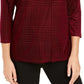 Top de veludo texturizado feminino Charter Club, roxo, tamanho extragrande