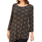 JM Women's Collection Top assimétrico metálico preto tamanho grande