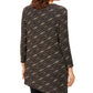 JM Women's Collection Top assimétrico metálico preto tamanho grande