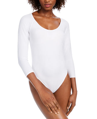 Body feminino Bar III com decote redondo, branco, tamanho pequeno