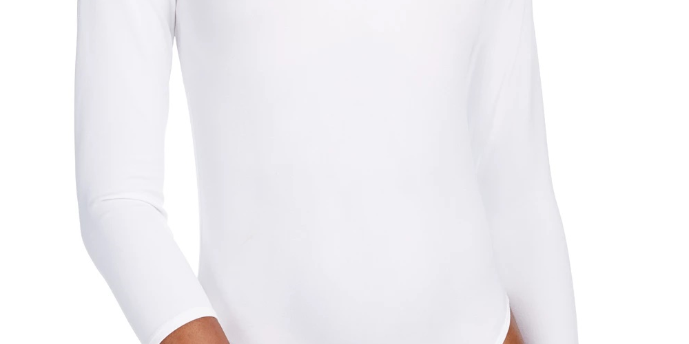 Body feminino Bar III com decote redondo, branco, tamanho pequeno