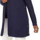 Cardigan feminino de algodão com botões laterais e abertura frontal, tamanho XXG, azul, da coleção JM