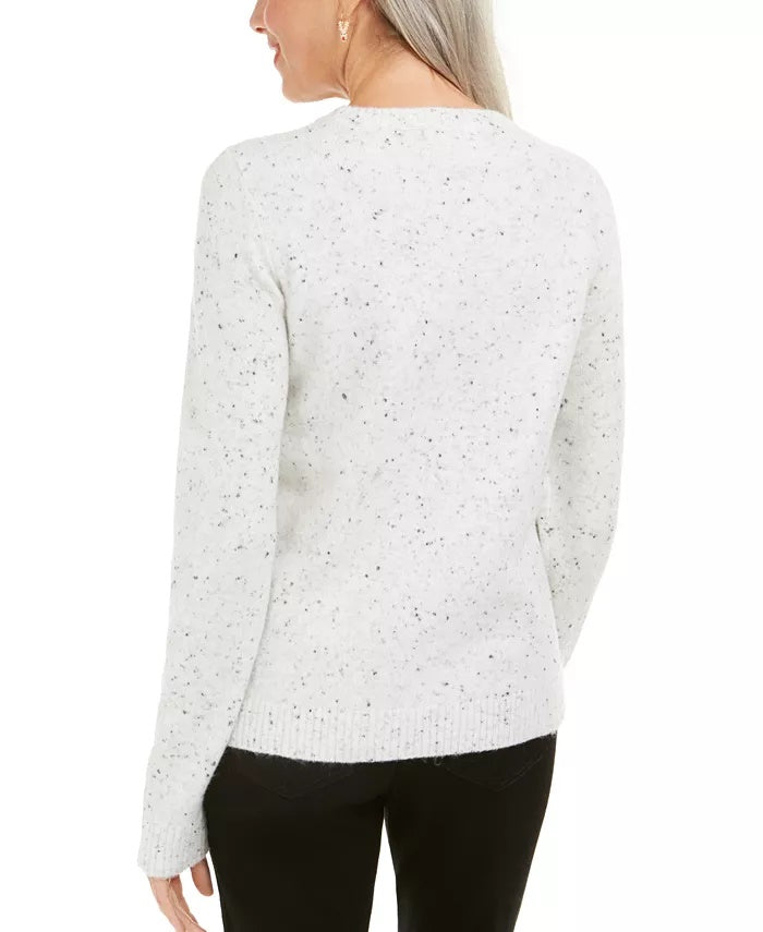 Karen Scott Suéter Feminino Rena com Lantejoulas Branco Tamanho X-G