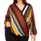 Blusa feminina listrada plus size laranja INC International Concepts, tamanho 3X