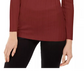 Suéter feminino canelado ombro a ombro INC International Concepts, tamanho médio, vermelho