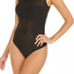 INC International Concepts Body feminino listrado com tanga, preto, tamanho grande