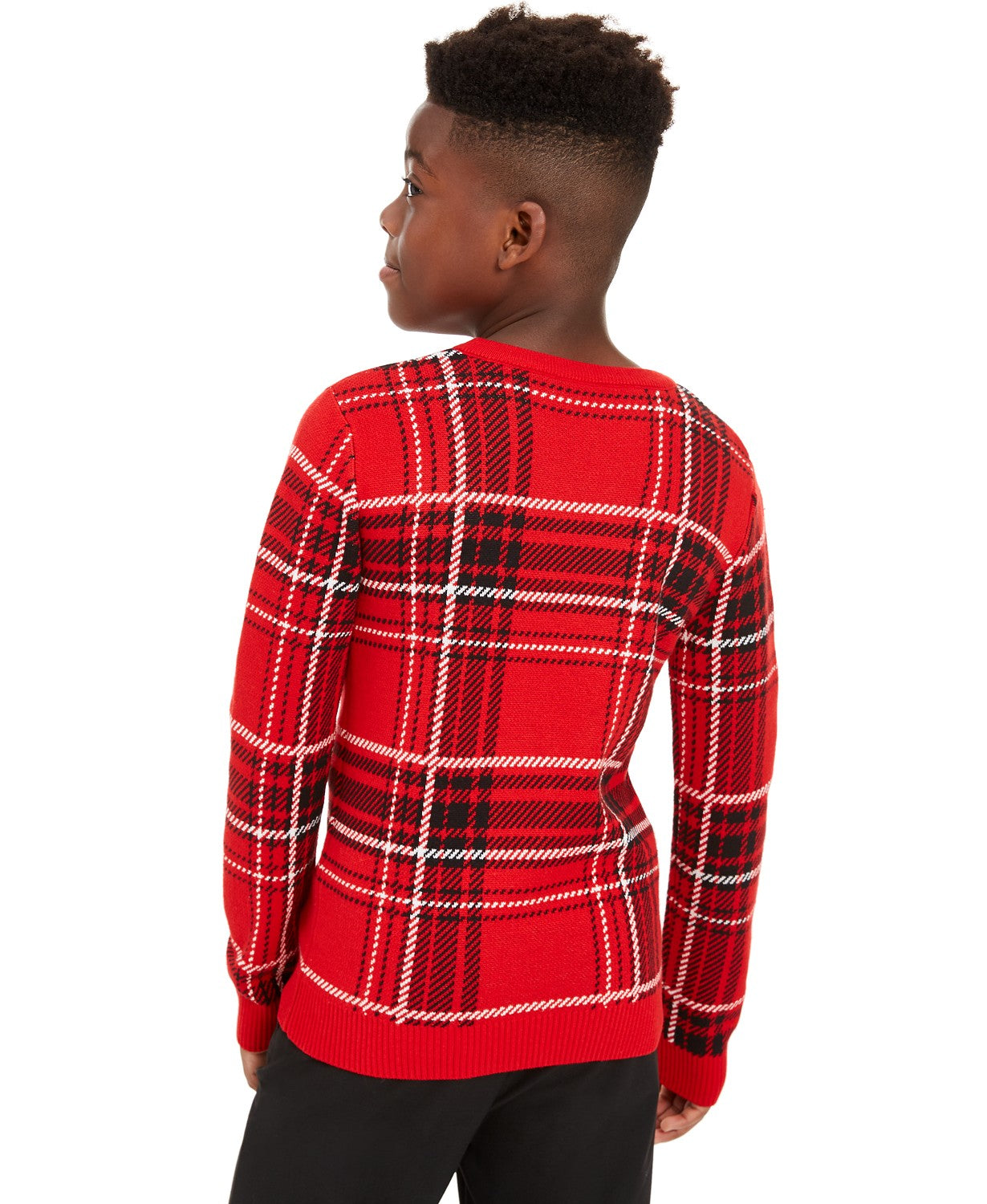 Charter Club Masculino Big Boys Xadrez Família Suéter Vermelho Tamanho Médio