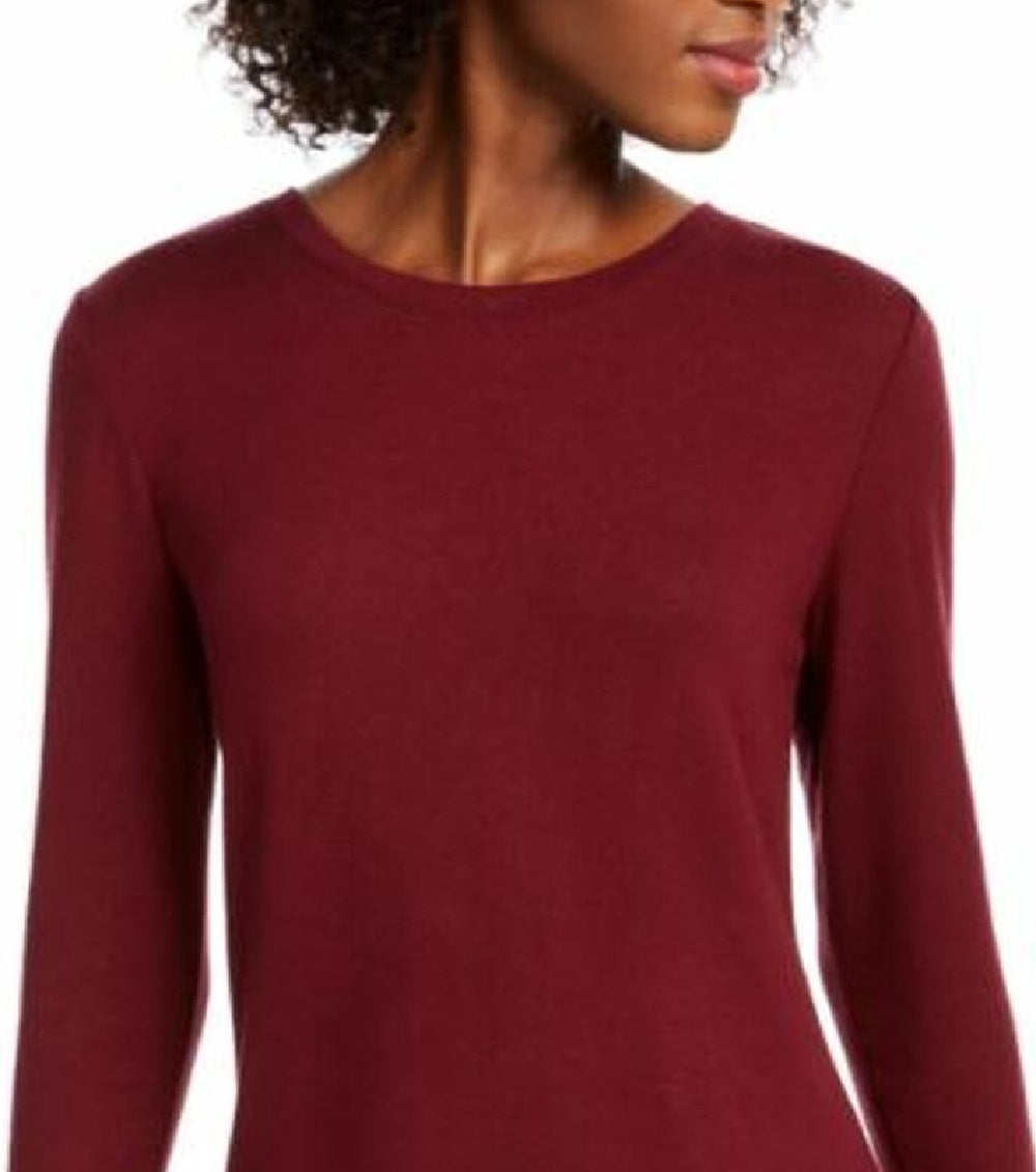 Blusa feminina com babados e estampa floral Maison Jules, vinho, tamanho médio